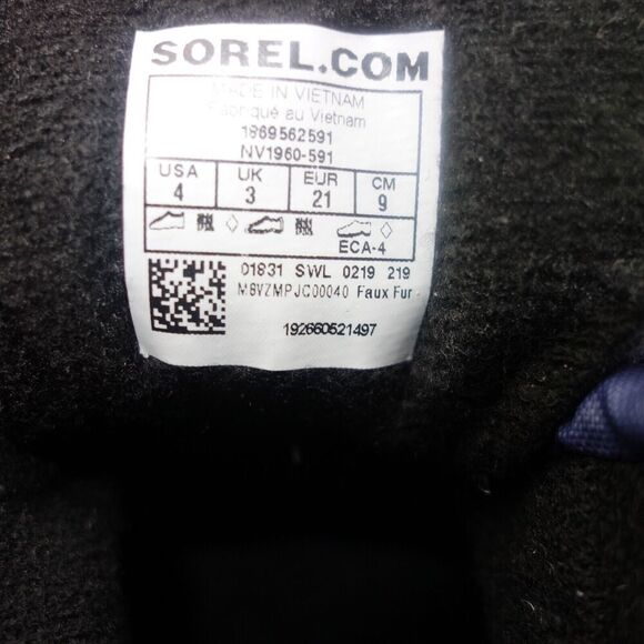 NEW Sorel Snow Commander Winter Boots Blue Red Kids Toddler Size 4 NO BOX - Picture 8 of 8